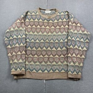 Essay Linda Larson Sweater Mens XL Crewneck 3D Knit Pullover Colorful Cosby